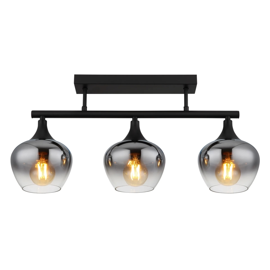 Globo - Candeeiro integrado 3xE27/40W/230V preto