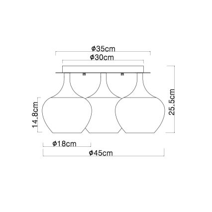 Globo - Candeeiro integrado 3xE27/40W/230V branco