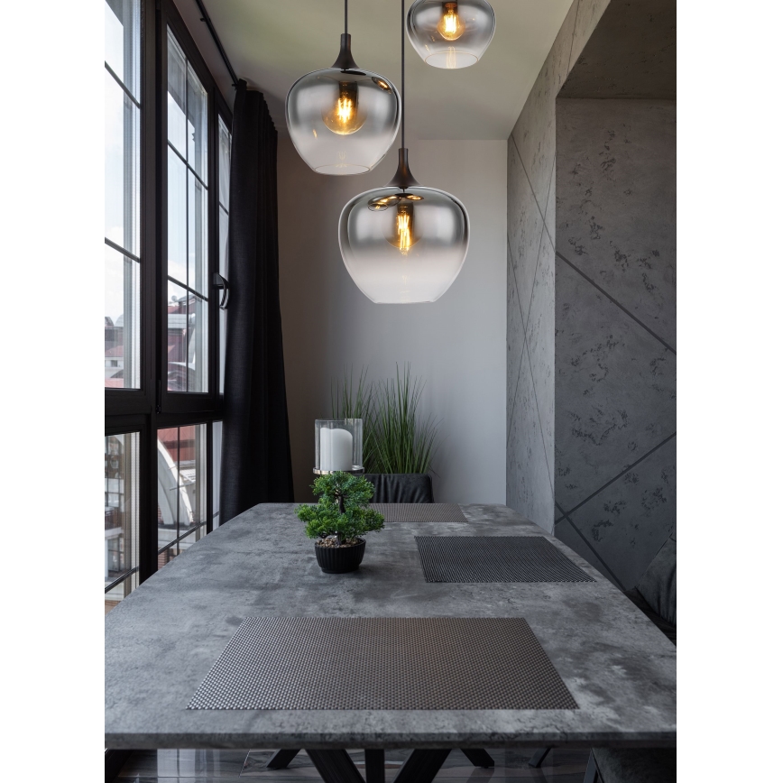 Globo - Candeeiro suspenso 3xE27/40W/230V diâmetro 48 cm preto