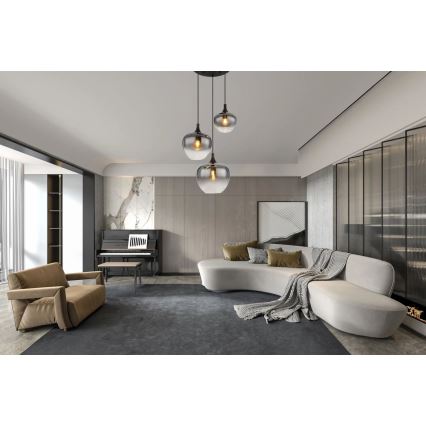 Globo - Candeeiro suspenso 3xE27/40W/230V diâmetro 48 cm preto