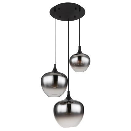 Globo - Candeeiro suspenso 3xE27/40W/230V diâmetro 48 cm preto