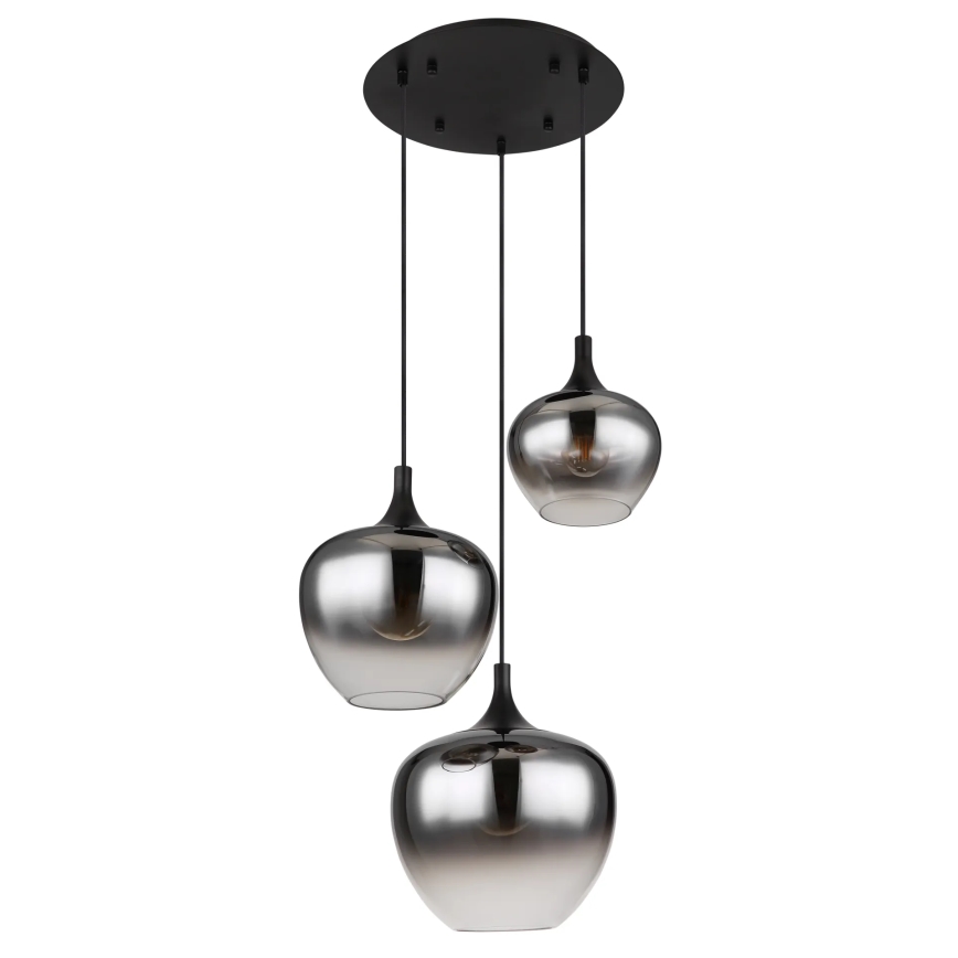 Globo - Candeeiro suspenso 3xE27/40W/230V diâmetro 48 cm preto