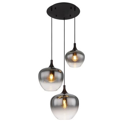 Globo - Candeeiro suspenso 3xE27/40W/230V diâmetro 48 cm preto