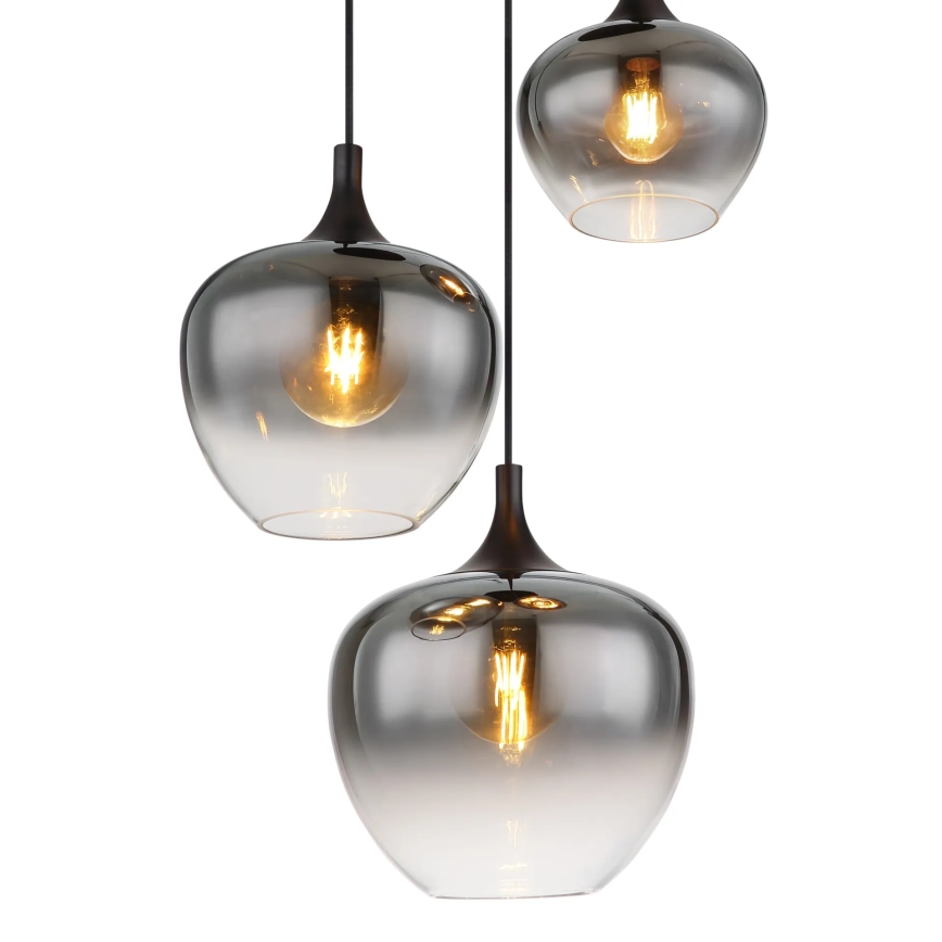 Globo - Candeeiro suspenso 3xE27/40W/230V diâmetro 48 cm preto