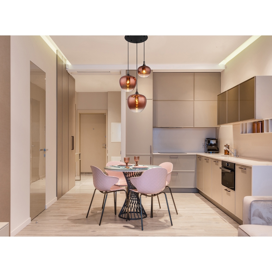 Globo - Candeeiro suspenso 3xE27/40W/230V cobre