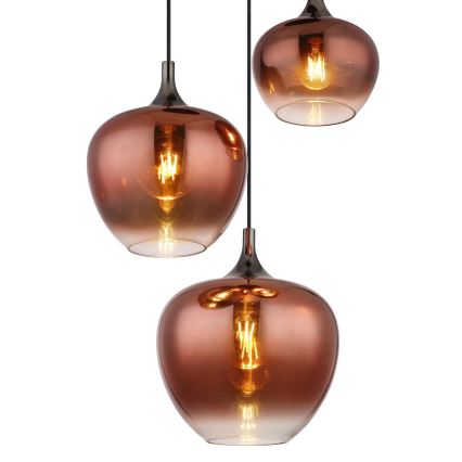 Globo - Candeeiro suspenso 3xE27/40W/230V cobre