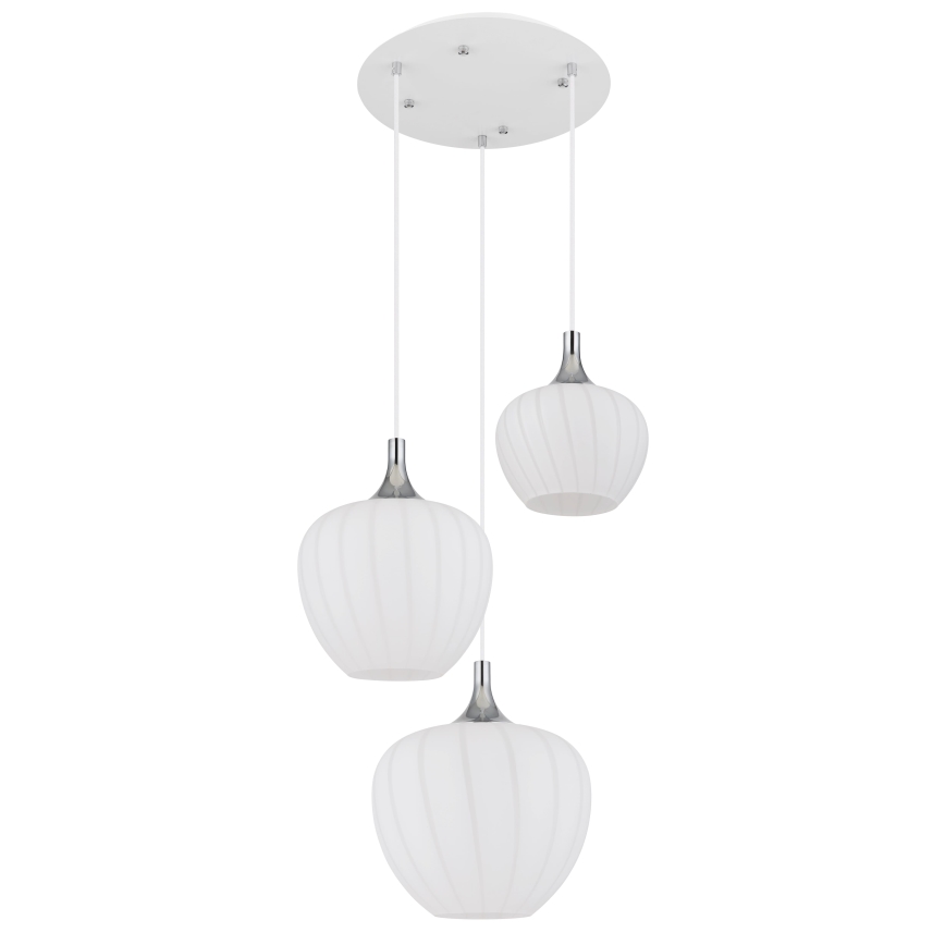 Globo - Candeeiro suspenso 3xE27/40W/230V branco