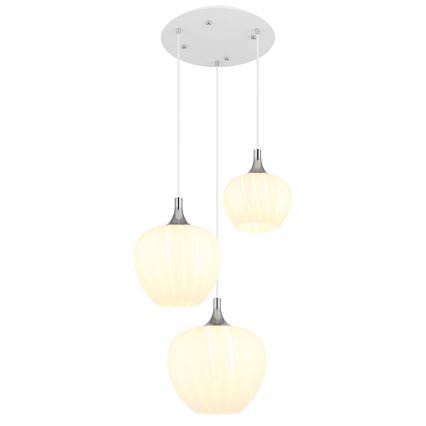 Globo - Candeeiro suspenso 3xE27/40W/230V branco