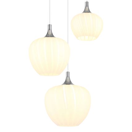 Globo - Candeeiro suspenso 3xE27/40W/230V branco