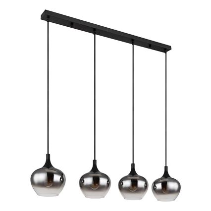 Globo - Lustre suspenso por cabo 4xE27/40W/230V preto