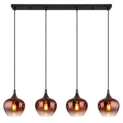 Globo - Candeeiro suspenso 4xE27/40W/230V cobre