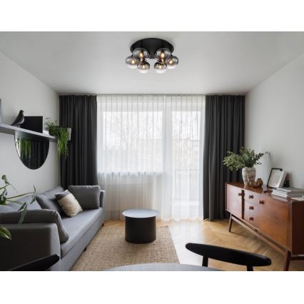 Globo - Lustre de sobrepor 6xE27/40W/230V Ø 65 cm preto