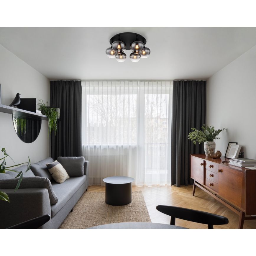 Globo - Lustre de sobrepor 6xE27/40W/230V Ø 65 cm preto