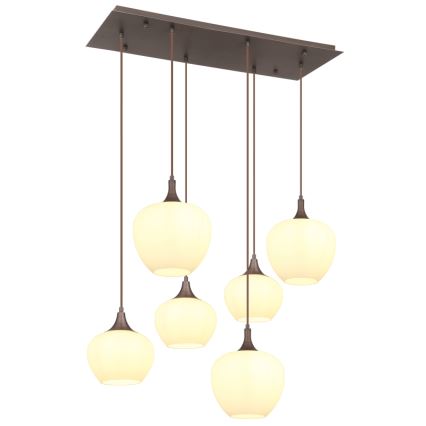 Globo - Candeeiro suspenso 6xE27/40W/230V branco