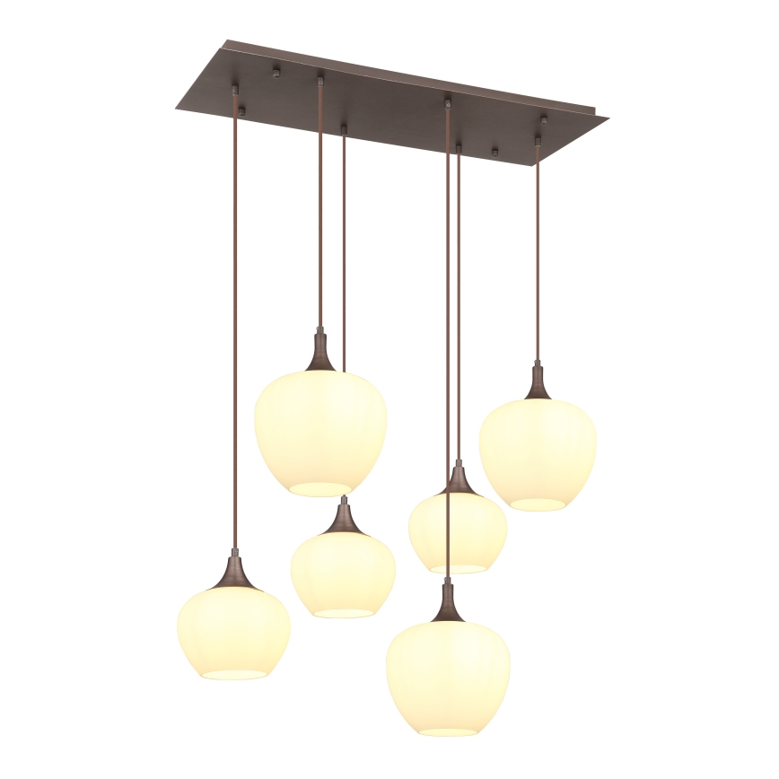 Globo - Candeeiro suspenso 6xE27/40W/230V branco