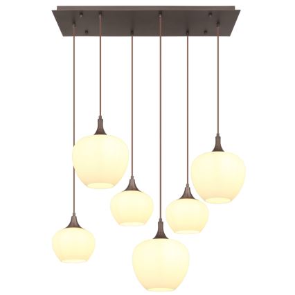 Globo - Candeeiro suspenso 6xE27/40W/230V branco