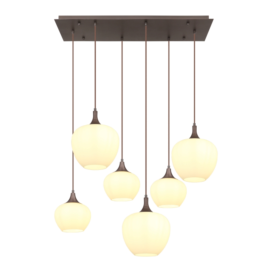 Globo - Candeeiro suspenso 6xE27/40W/230V branco