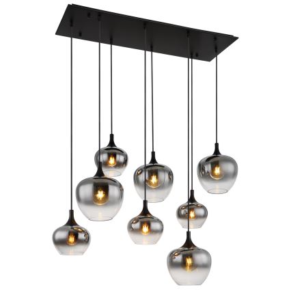 Globo - Candeeiro pendente com cabo 8xE27/40W/230V preto
