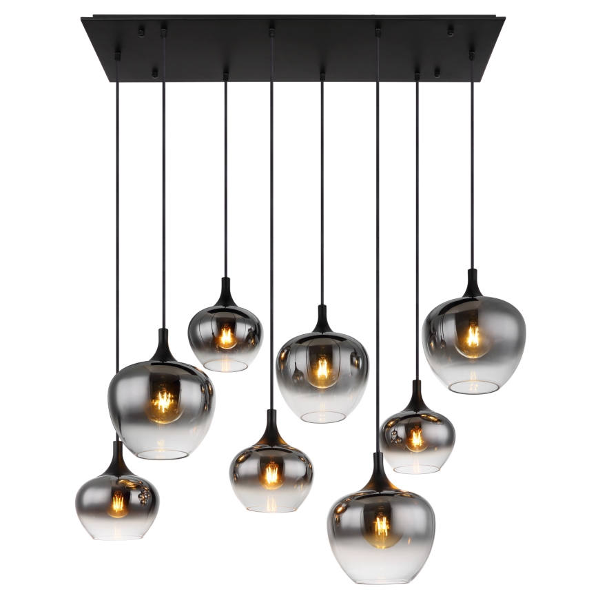 Globo - Candeeiro pendente com cabo 8xE27/40W/230V preto