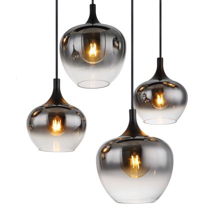Globo - Candeeiro pendente com cabo 8xE27/40W/230V preto