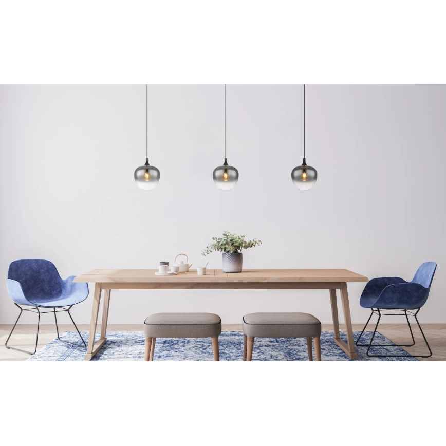 Globo - Candeeiro suspenso 1xE27/40W/230V diâmetro 24 cm preto