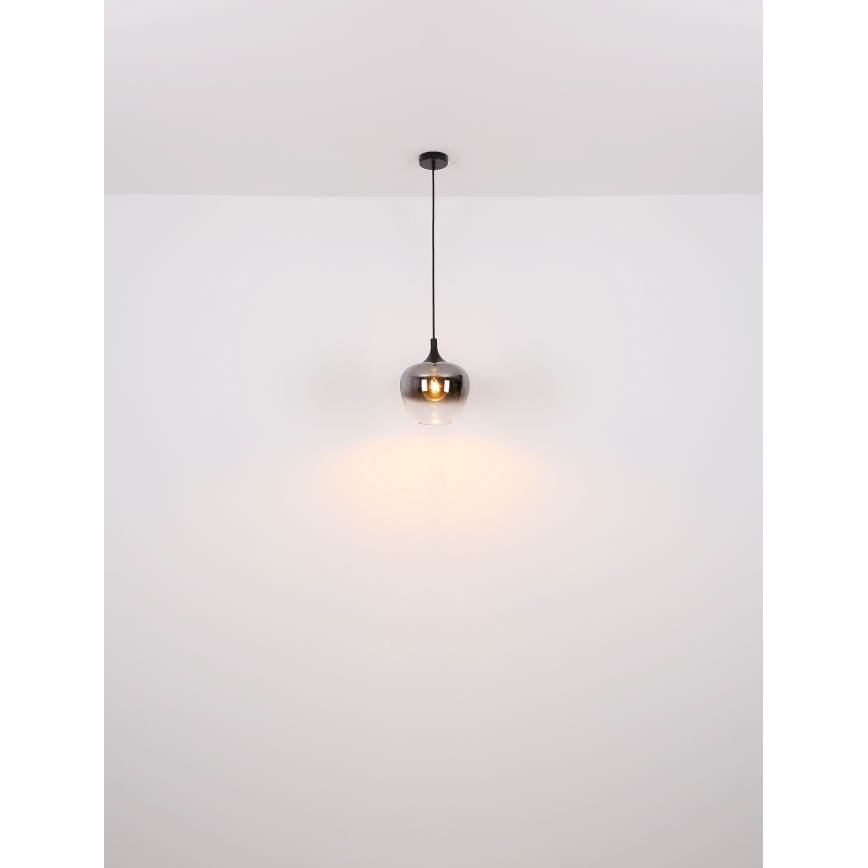 Globo - Candeeiro suspenso 1xE27/60W/230V diâmetro 29 cm preto