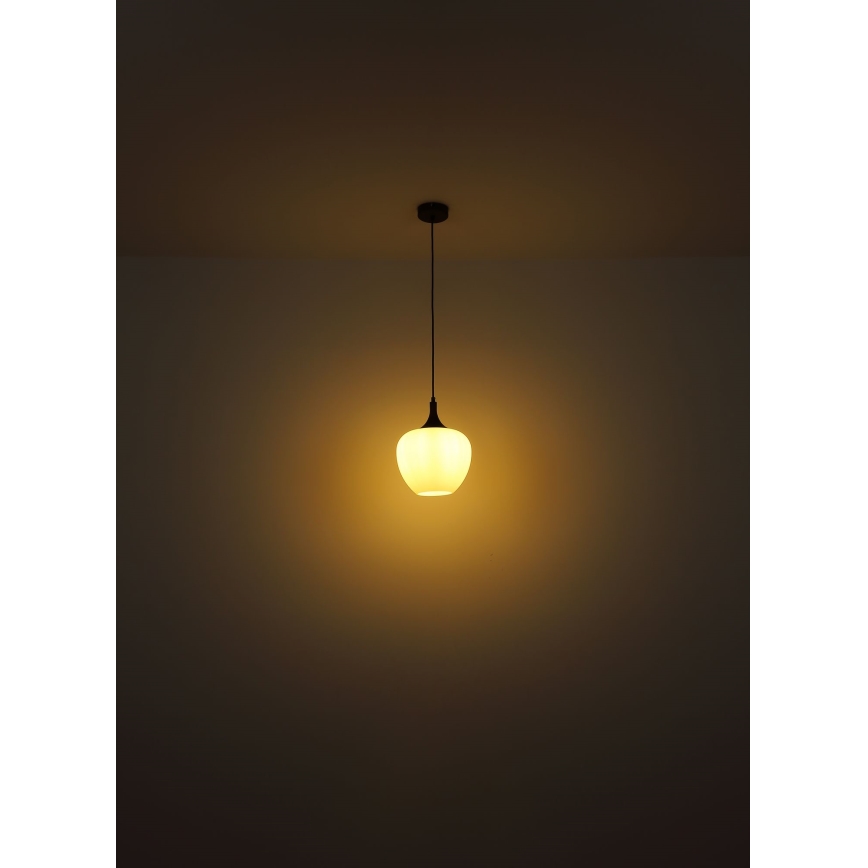 Globo - Candeeiro suspenso 1xE27/60W/230V diâmetro 29 cm branco/castanho