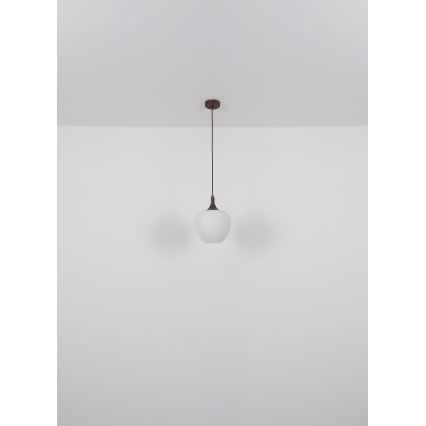 Globo - Candeeiro suspenso 1xE27/60W/230V diâmetro 29 cm branco/castanho