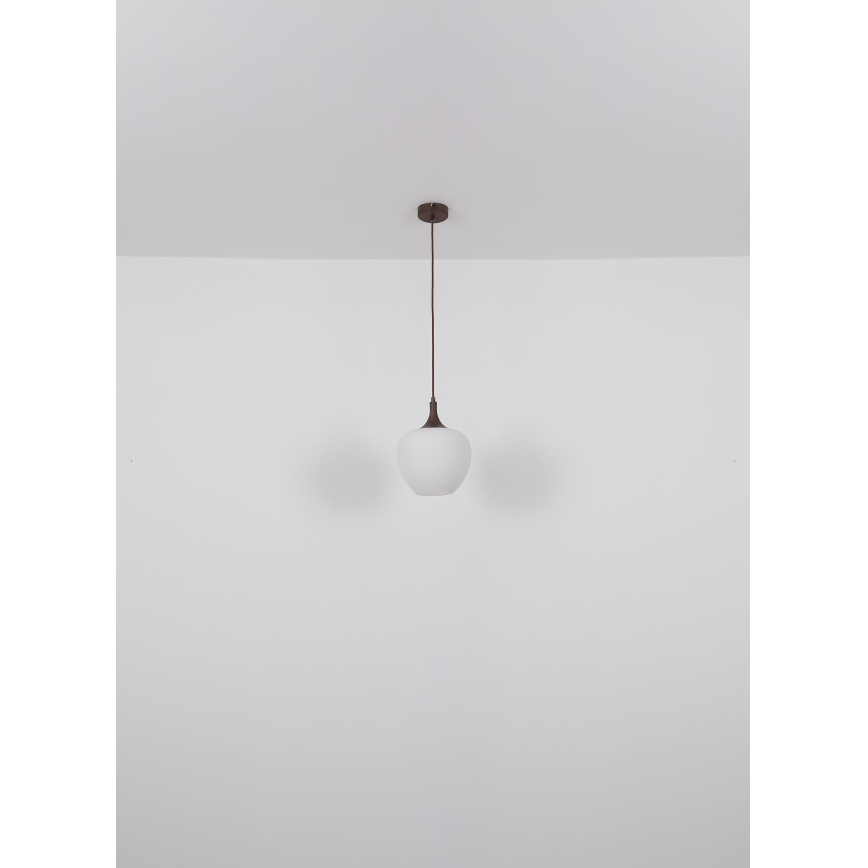 Globo - Candeeiro suspenso 1xE27/60W/230V diâmetro 29 cm branco/castanho
