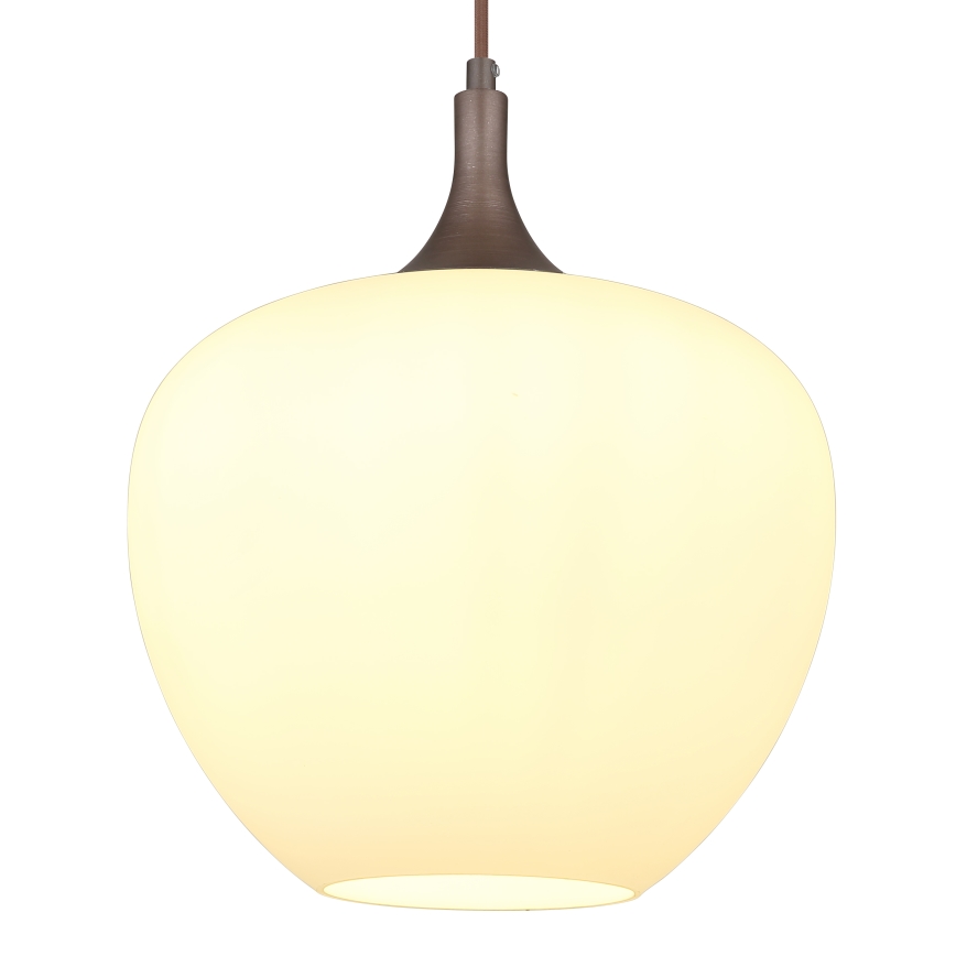 Globo - Candeeiro suspenso 1xE27/60W/230V diâmetro 29 cm branco/castanho