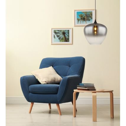 Globo - Candeeiro suspenso 1xE27/60W/230V diâmetro 40 cm preto