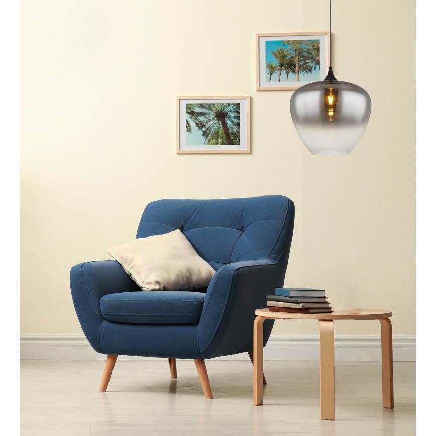 Globo - Candeeiro suspenso 1xE27/60W/230V diâmetro 40 cm preto