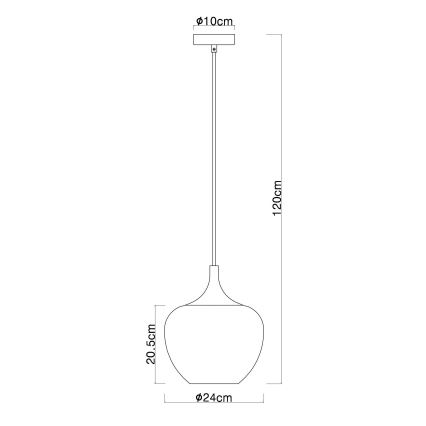 Globo - Candeeiro suspenso 1xE27/60W/230V diâmetro 24 cm cobre