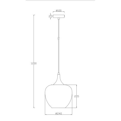 Globo - Candeeiro suspenso 1xE27/40W/230V diâmetro 24 cm branco/antracite