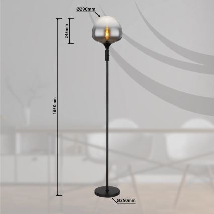 Globo - Candeeiro de pé 1xE27/40W/230V preto