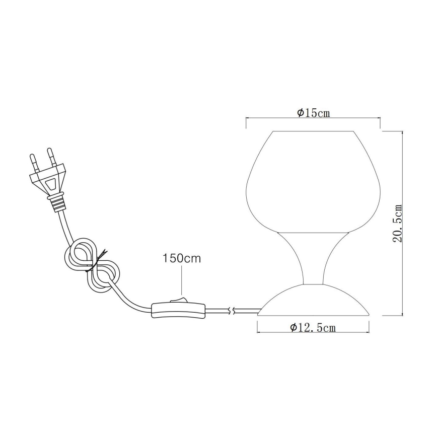 Globo - Candeeiro de mesa 1xE27/40W/230V preto