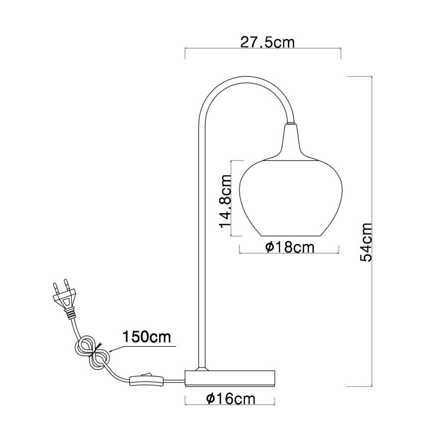 Globo - Candeeiro de mesa 1xE27/40W/230V cobre