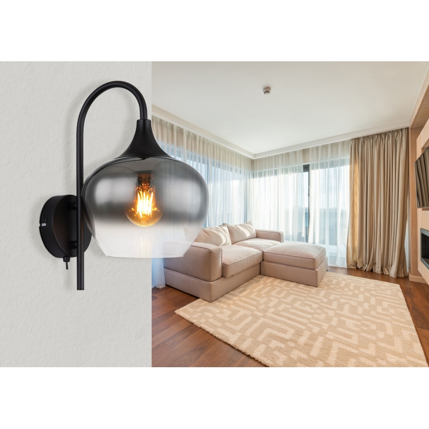 Globo - Candeeiro de parede 1xE27/40W/230V preto