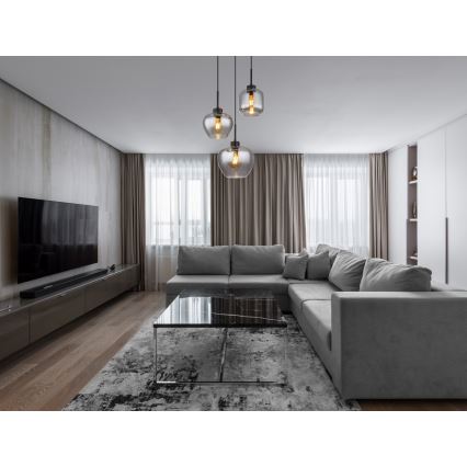 Globo - Lustre suspenso com cabo 3xE27/40W/230V preto