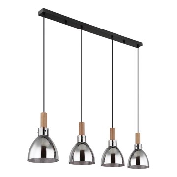 Globo 15550-4H - Lustre suspenso por cabo MATTEA 4xE27/6W/230V preto/fumê