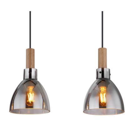 Globo 15550-4H - Lustre suspenso por cabo MATTEA 4xE27/6W/230V preto/fumê