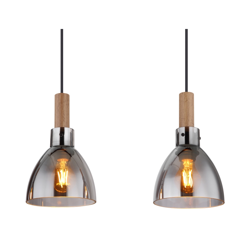 Globo 15550-4H - Lustre suspenso por cabo MATTEA 4xE27/6W/230V preto/fumê