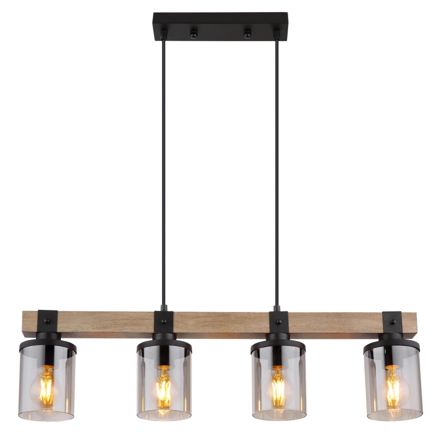 Globo - Candelabro suspenso 4xE27/60W/230V carvalho