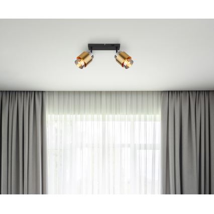 Globo - Foco 2xE27/40W/230V preto/latão