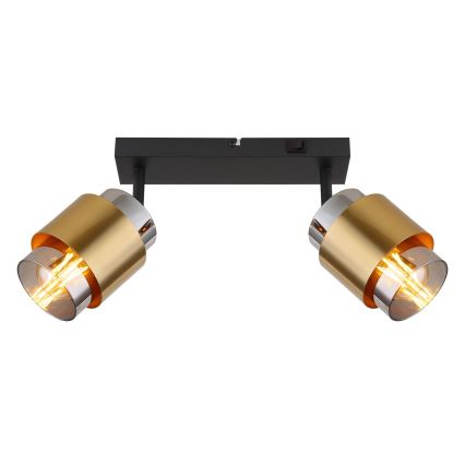 Globo - Foco 2xE27/40W/230V preto/latão