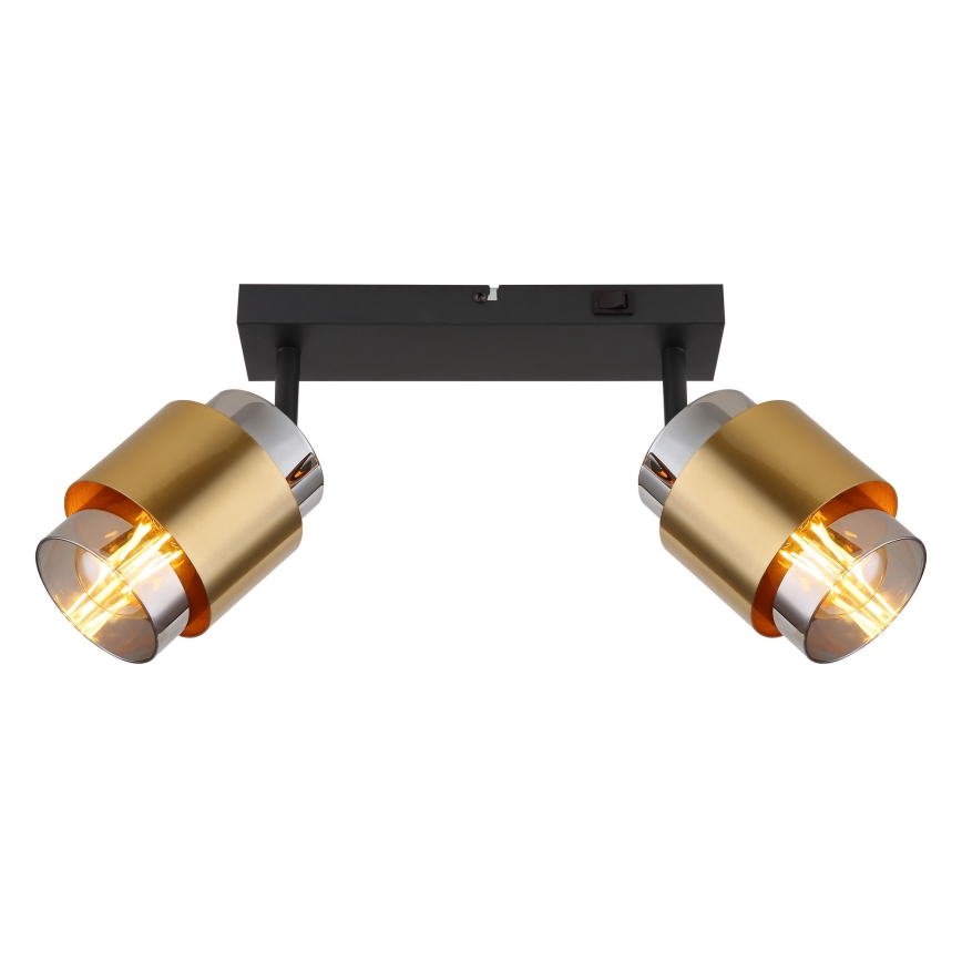 Globo - Foco 2xE27/40W/230V preto/latão