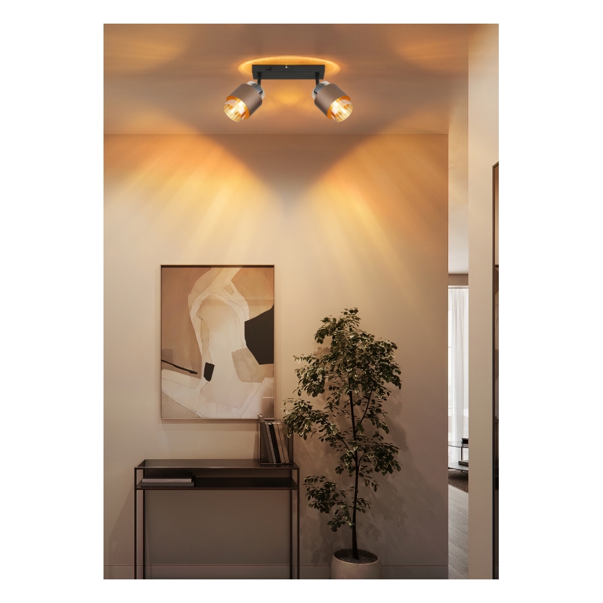 Globo - Candeeiro com 2 focos 2xE27/40W/230V preto/bronze