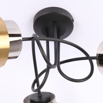 Globo - Candelabro integrado 3xE27/40W/230V preto/latão