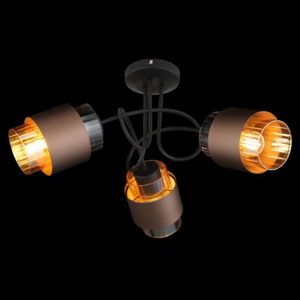 Globo - Candeeiro de tecto aplicado 3xE27/40W/230V preto/bronze