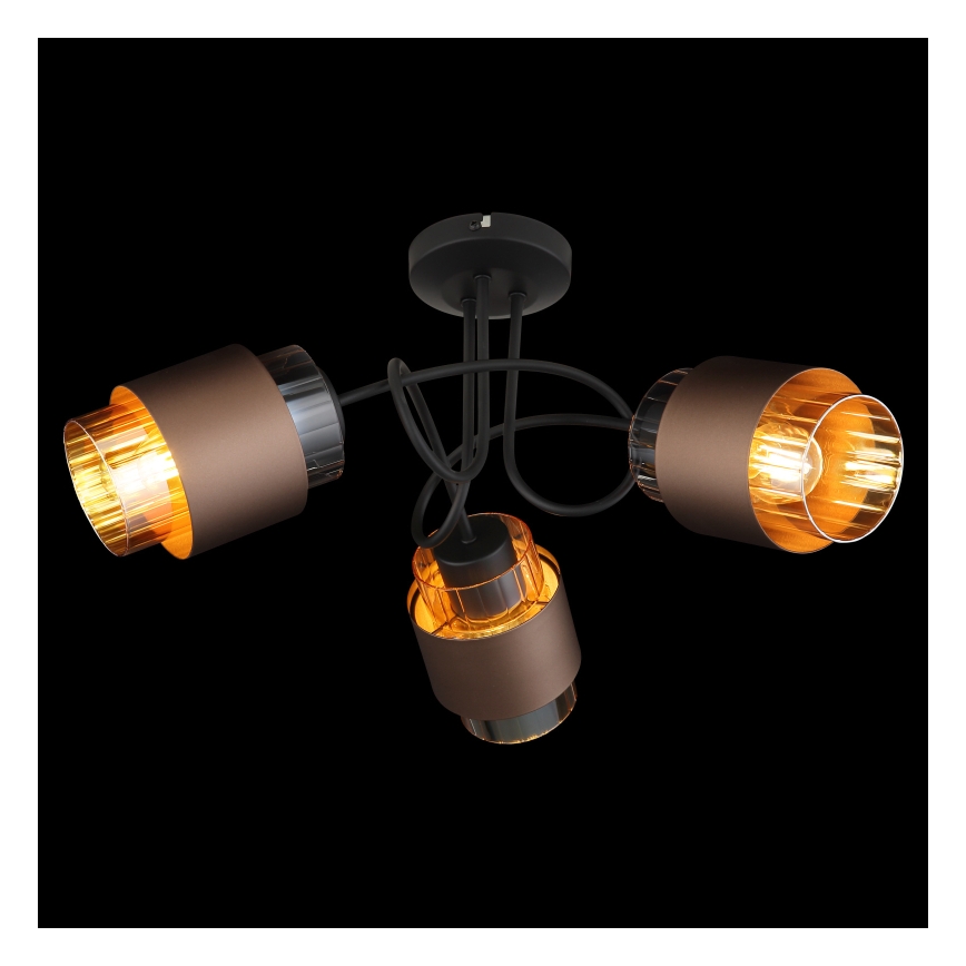 Globo - Candeeiro de tecto aplicado 3xE27/40W/230V preto/bronze